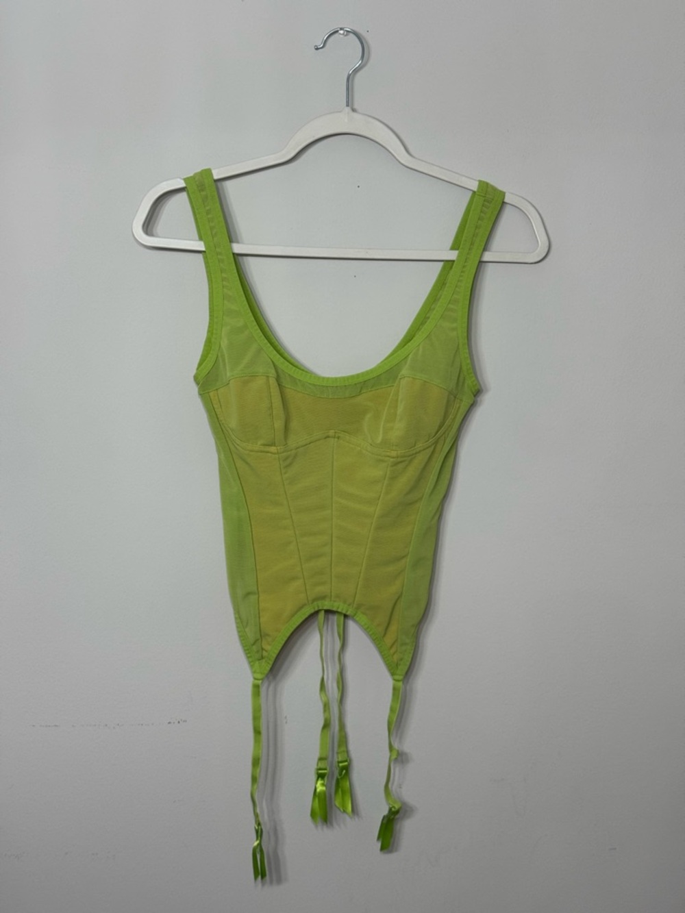 Urban Outfitters Neon Lime Corset Tank Top